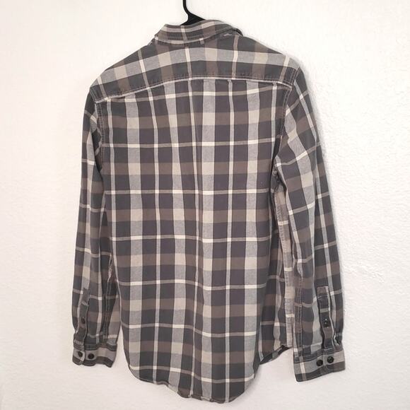 Eddie Bauer men's Gray Plaid Button Down size Med - Picture 3 of 4